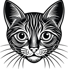 cat head silhouette vector illustration