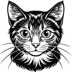 cat head silhouette vector illustration