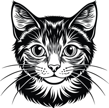 cat head silhouette vector illustration