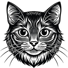 cat head silhouette vector illustration