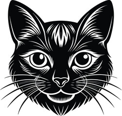 cat head silhouette vector illustration