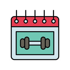 calender color line icon with white background vector stock illustration