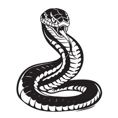 Black and white Snake vector image. illustration of a snake
