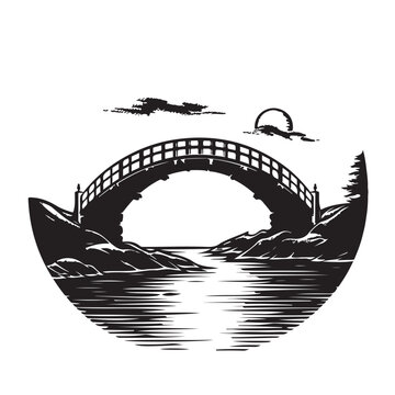 recommend clip art: Water Bridge Vectors and Illustrations f isolated on white background.