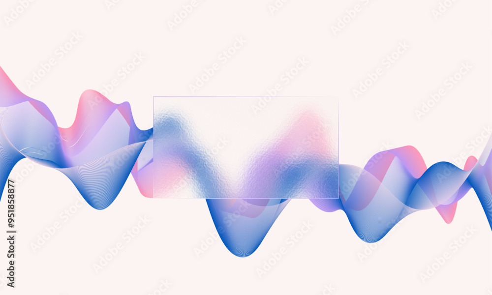 Wall mural abstract gradient with waves for wet page