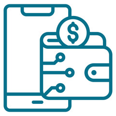 Digital Wallet Icon Element For Design