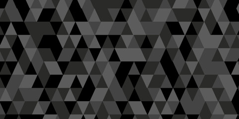 Seamless geometric pattern square shapes low polygon backdrop background. Abstract geometric wall tile and metal cube background triangle wallpaper. Gray and black polygonal background.