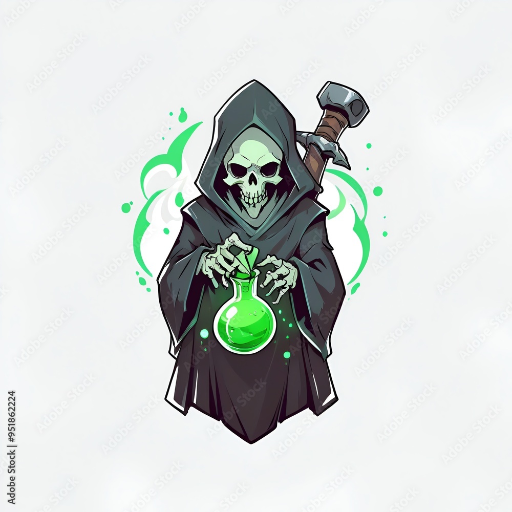 Poster Grim Reaper Brewing Potion