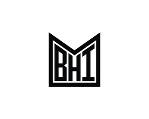 Fototapeta premium BHI logo design vector template. BHI