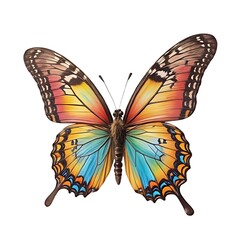 Colorful butterfly, isolated on white background.