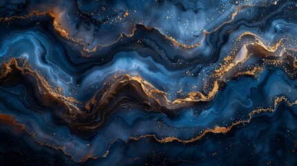 Fototapeta premium blue marble with gold veins, luxury interior decor, skinali, kitchen apron. Marble wall, countertop