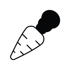 carrot glyph icon with white background vector stock illustration