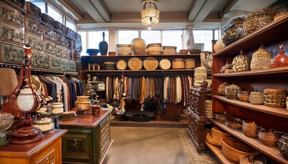 Vintage shopping items in a thrift store