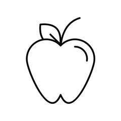 apple line icon with white background vector stock illustration