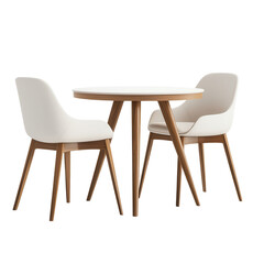 Modern dining table set with stylish chairs, perfect for dining rooms or kitchen spaces, enhancing contemporary home decor. isolated on a transparent background