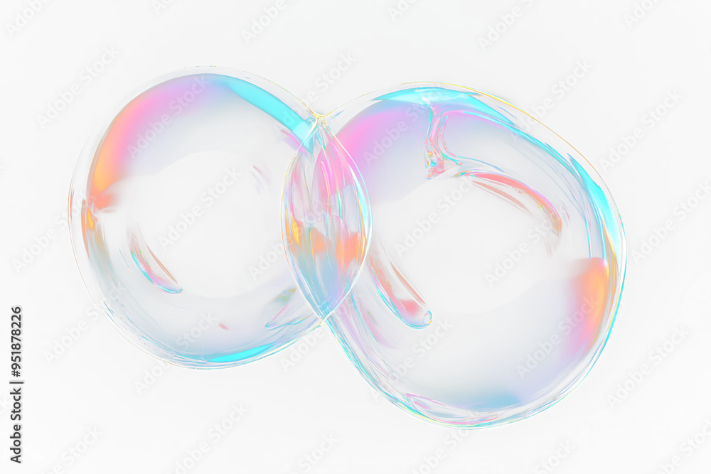 Aufkleber love shape soap bubbles isolated on transparent overlay, isolated soap bubbles on transparent surfac