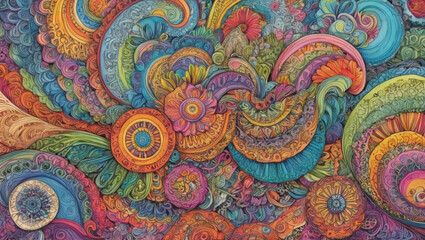 colorful zentagle illustration