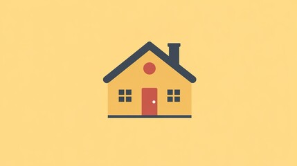 Simple House Icon with Pitched Roof: Minimalist Design Featuring a Classic Architectural Element