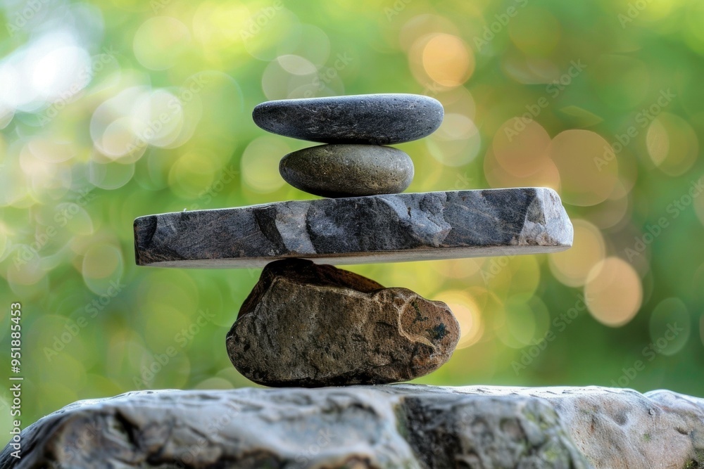 Poster stack of balancing stones creating a sense of peace and tranquility