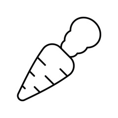 carrot line icon with white background vector stock illustration