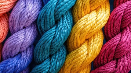 Close-up of colorful woven threads.