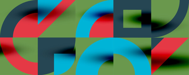 Neo memphis geometric pattern with circles, squares. Pop art abstract background for covers, banners, flyers and posters and other templates