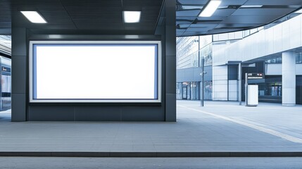 Blank Billboard in Urban Setting.