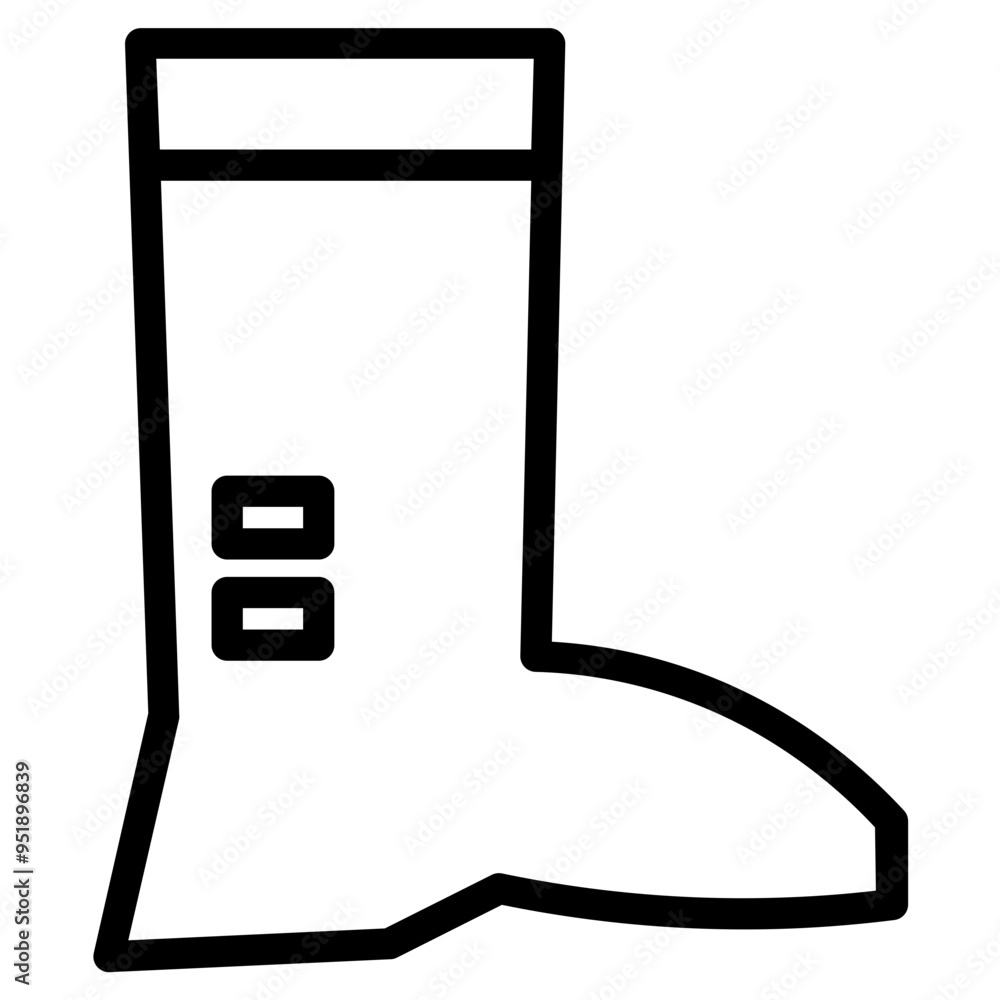 Wall mural rubber boots tool line icon