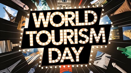 World tourism day typography banner design, september, poster, banner background