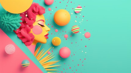 A colorful and engaging design that emphasizes marketing buzzwords and trends, providing plenty of copy space for your own content.