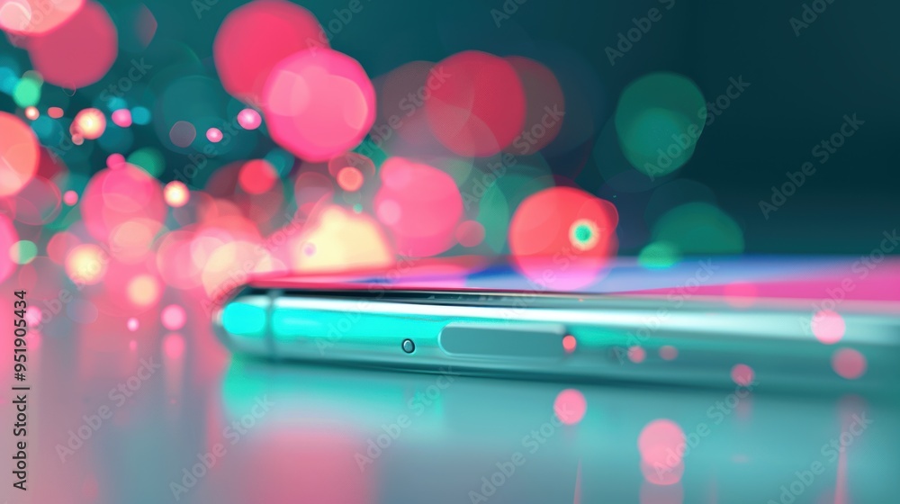 Leinwandbilder a close-up of a smartphone displaying a chatbot interface in a marketing context, emphasizing conver
