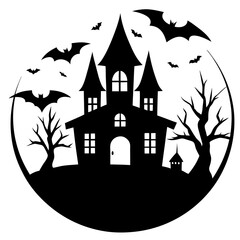 halloween house with bats