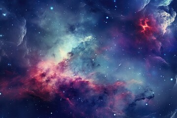 Naklejka premium Nebula and galaxies in space abstract cosmos background