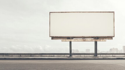 Obraz premium Blank Billboard Mockup with City View.