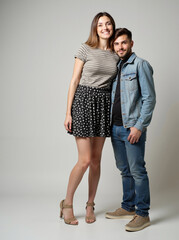 Tall woman and shorter man dating, relationship, height difference comparison concept, tall and short, tall girl beside a short man