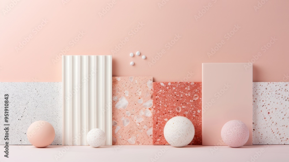 Poster a sensory-driven marketing display with various textures and colors, inviting viewers to experience 