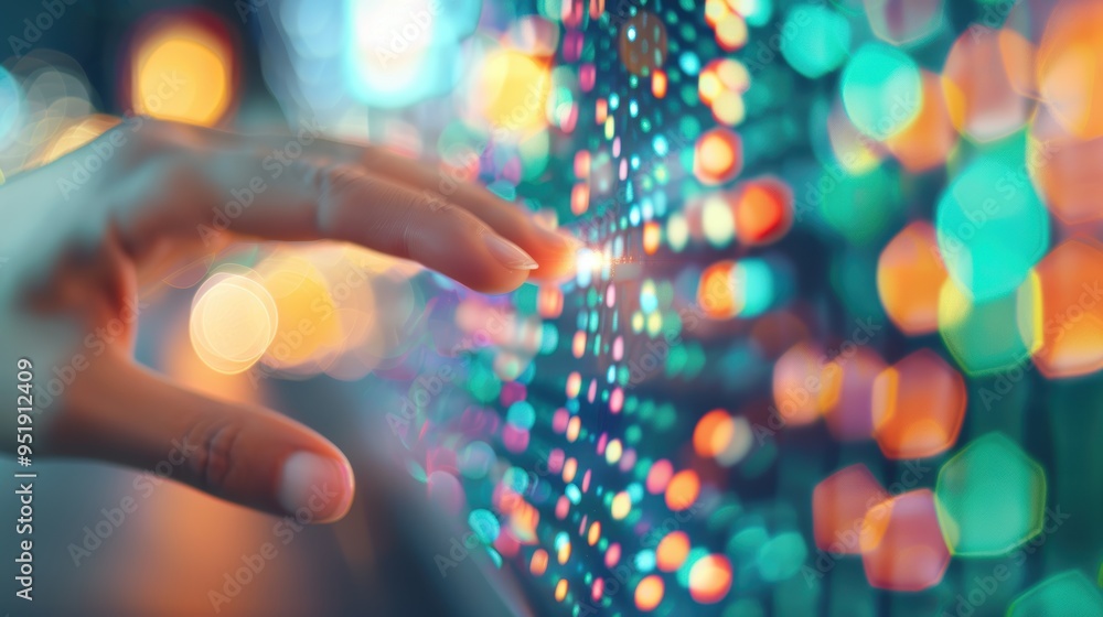 Poster a marketer's hand pointing at a digital graph, symbolizing the accuracy and precision of microtarget