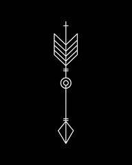 Fototapeta premium Arrow minimalist line art illustration