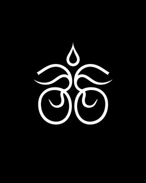 recommend clip art: Aum Om Symbol Hinduism Buddhism Jainism minimalist line art illustration