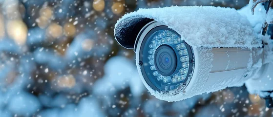 Security Camera Covered in Snow During Winter Blizzard © Dirty Pure
