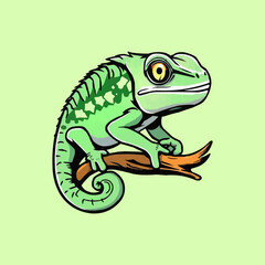 chameleon mascot logo cartoon illustration. Adobe Illustrator Artwork