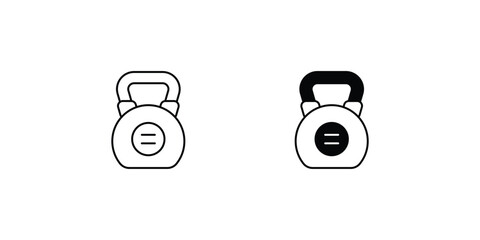 kettle bell set icon with white background vector stock illustration