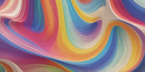 Obraz premium Abstract background of rainbow colored wavy stripes creating 
