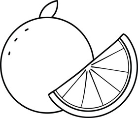Single line illustration of a lime with a slice showcasing simple yet vibrant citrus details
