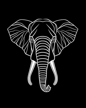 recommend clip art: Elephant head minimalist line art illustration