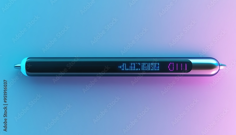 Poster futuristic digital display device on a gradient background