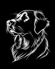 Golden Retriever minimalist line art illustration