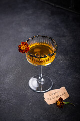 Halloween cocktail orange pumpkin martini