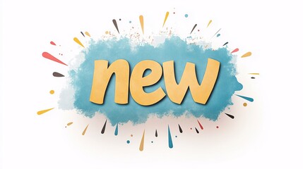 Naklejka premium New in a Colorful Burst: A vibrant splash of color announces 