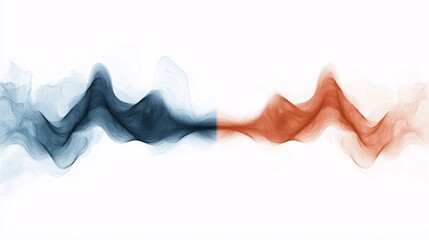Ethereal Dance of Smoke: Blue and Copper Whispers on White 